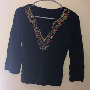 Black Quarter Sleeve Shirt